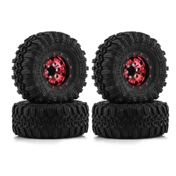 Aluminium Alloy 1.0 Beadlock Wheels and Tires(4pcs) 1.0 Crawler Tires for TRX4M Axial AX24 SCX24 FCX24 1/18 1/24 RC Crawler Car