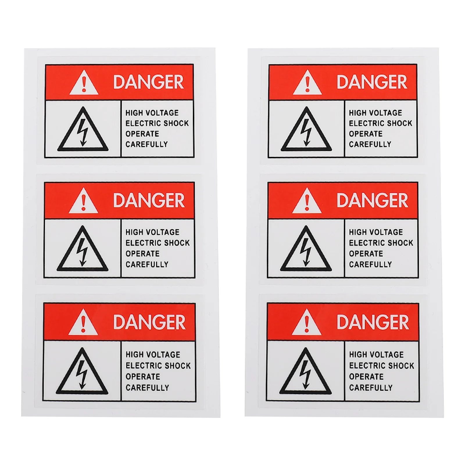 6pcs Anti-electric Shock Labels High Voltage Warning Decals Equipment Sticker Synthetic Paper Safety Sign Traffic Signs