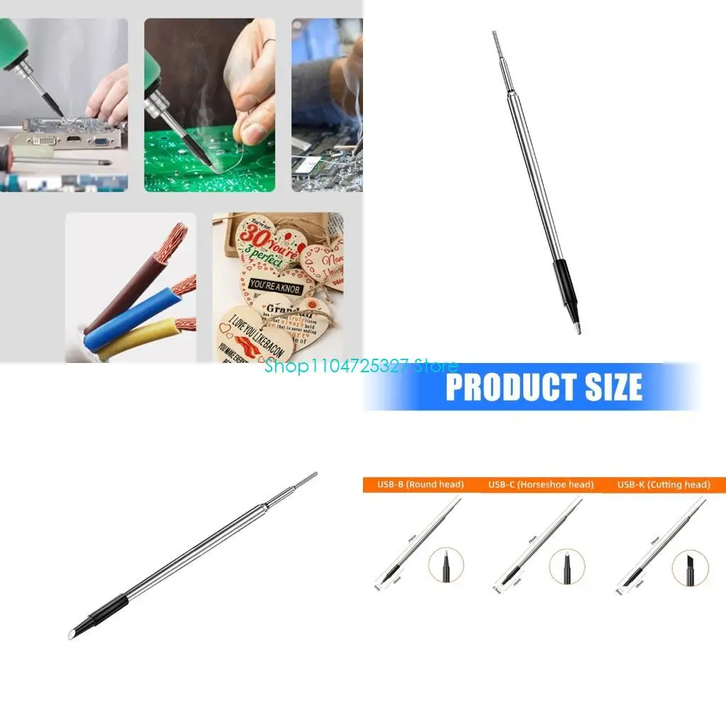 D8KF Quick Heat Soldering Tip Plug In Type For USB Devices 30s Cool Down Coppers