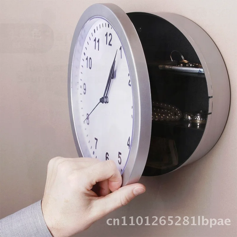 

Creative Hidden Safe Wall Clock Jewelry Storage Box Battery Operated Electronic round Shape Display for Living Room Bedroom