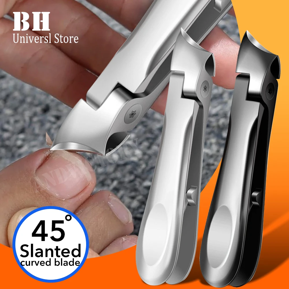 

1Pcs Slanted Edge Nail Clippers Wide Jaw Opening Stainless Steel Fingernail Toenail Cutters Nail Cuticle Trimmer