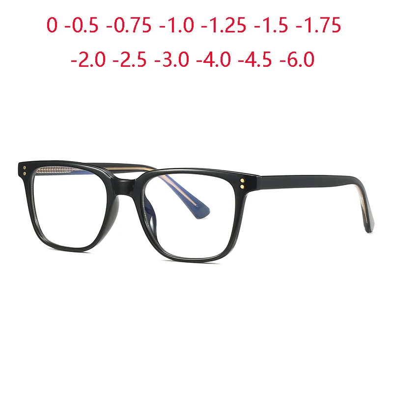 2082 Vollformat-Quadrat-Myopie-Brille, fertige kurzsichtige optische Brille für Studenten mit Sehstärke 0 -0,5 -0,75 bis -6,0