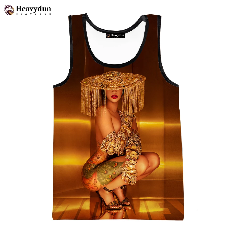 Cardi B 3D Printed Tank Tops Men Women Harajuku Streetwear Oversized T-shirt Sleeveless Shirts Men's Clothing Ropa Hombre