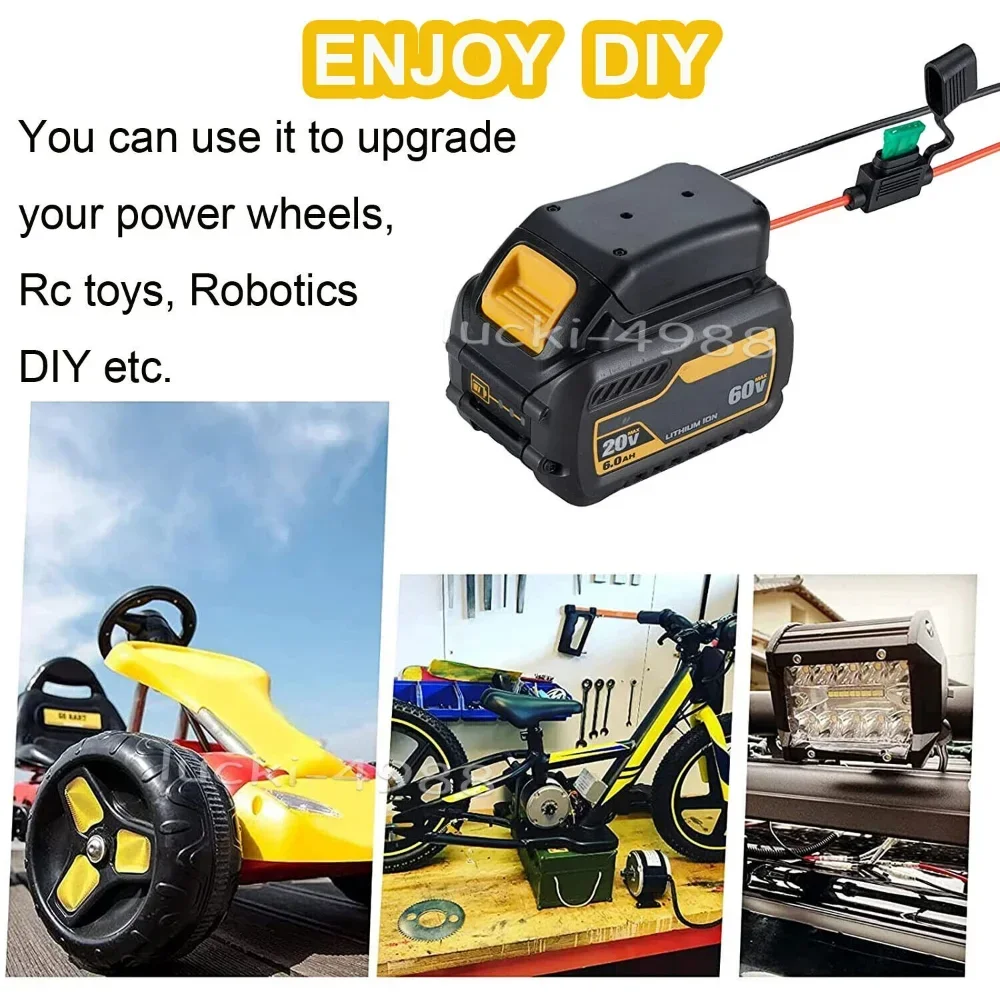 For Dewalt 20V 60V Max Dock Power Connector Robotics DIY Tools Battery Adapter ( Battery not included)