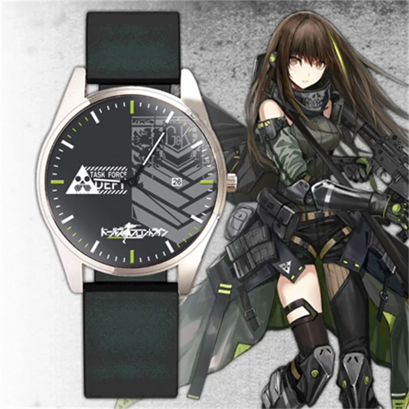 Game Girls' Frontline M4A1 404 Men Women Quartz Electronic Wristwatch Cosplay Accessories Student Daily Watch Birthday Xmas Gift