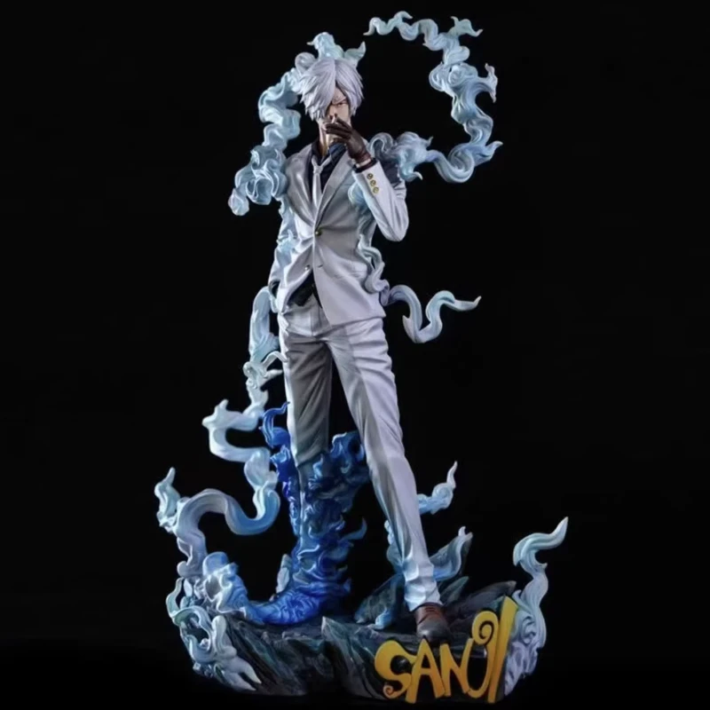 Figura GK de Sanji Nika de One Piece con Doble Cabeza, Estatua Decorativa Periférica de Anime, Modelo Coleccionable para Escritorio, Adorno para Fans del Anime