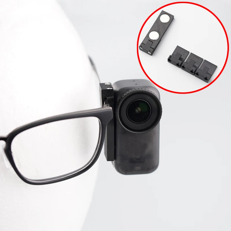 1 Set für DJI Osmo Nano Action-Kamera, seitliche Brillenhalterung, magnetische Halterung, universeller Brillenrahmen-Adapter, Mod-Teile für POV-Aufnahmen