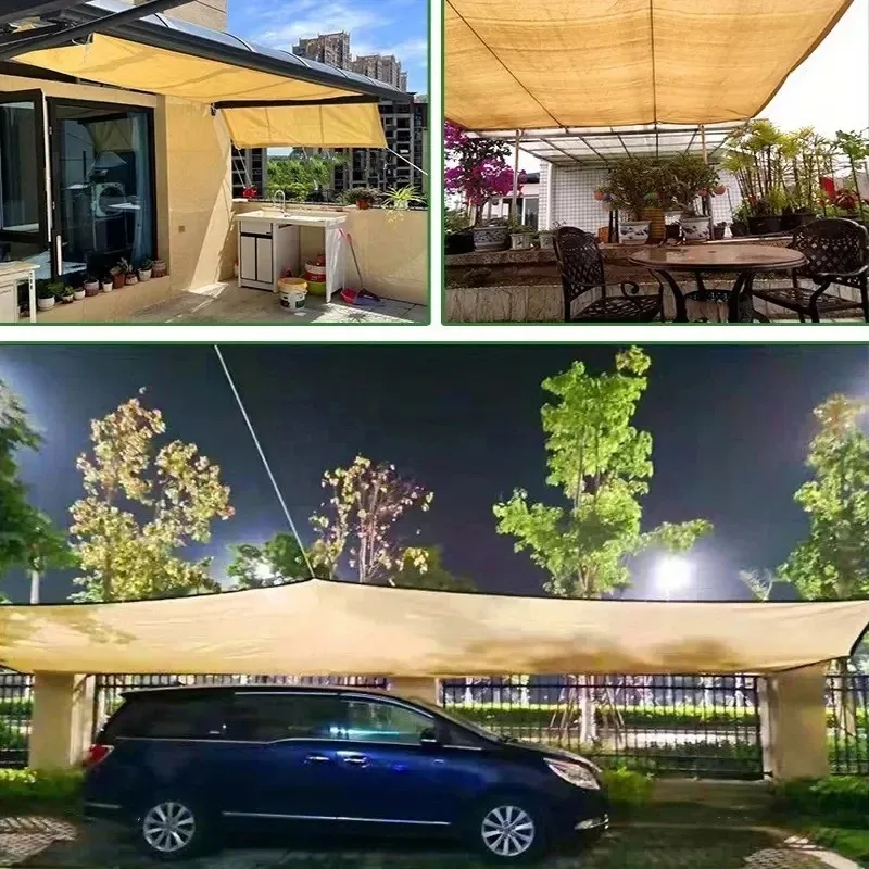 Outdoor Garden Sunshade Net Terrace Camping Sunshade Net UV Protection Sunscreen Fabric Anti-ultraviolet Awning Plant Cover Net