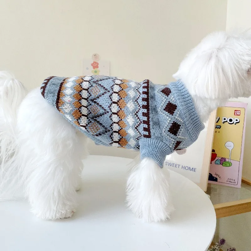 New Luxury Dog Clothes Puppy Knitted Sweater Chihuahua French Bulldog Warm Coat for Small Dog Outfit Jacket Pet Clothing Winter