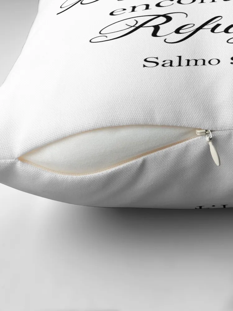 Bajo sus alas encontraras refugio Spanish bible verse Salmo 91 Throw Pillow Cushion Cover