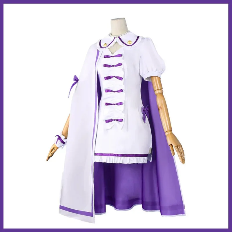 Аниме Maebashi Witches Azusa Niisato Косплей Костюм Белый Фиолетовый Плащ Платье Лолита Парик Женщина Сексуальный Милый Костюм Для Дня Рождения 2 '2'