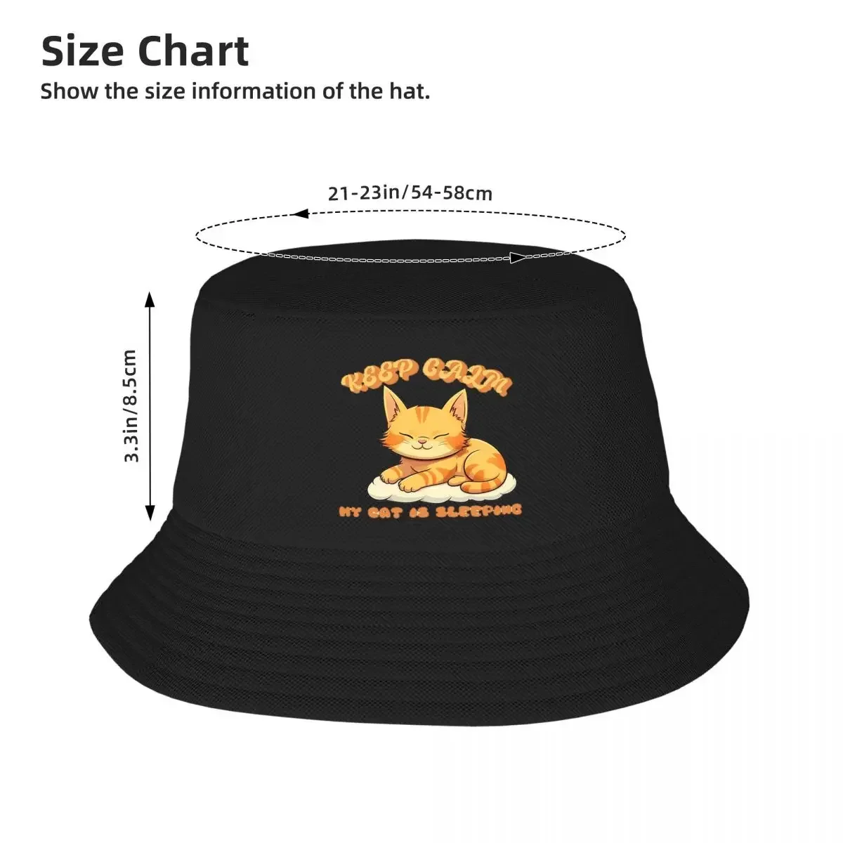 حافظ على الهدوء قطتي نائمة دلو القبعات بنما للرجل امرأة بوب موضة صياد الصيف شاطئ الصيد قبعات للجنسين