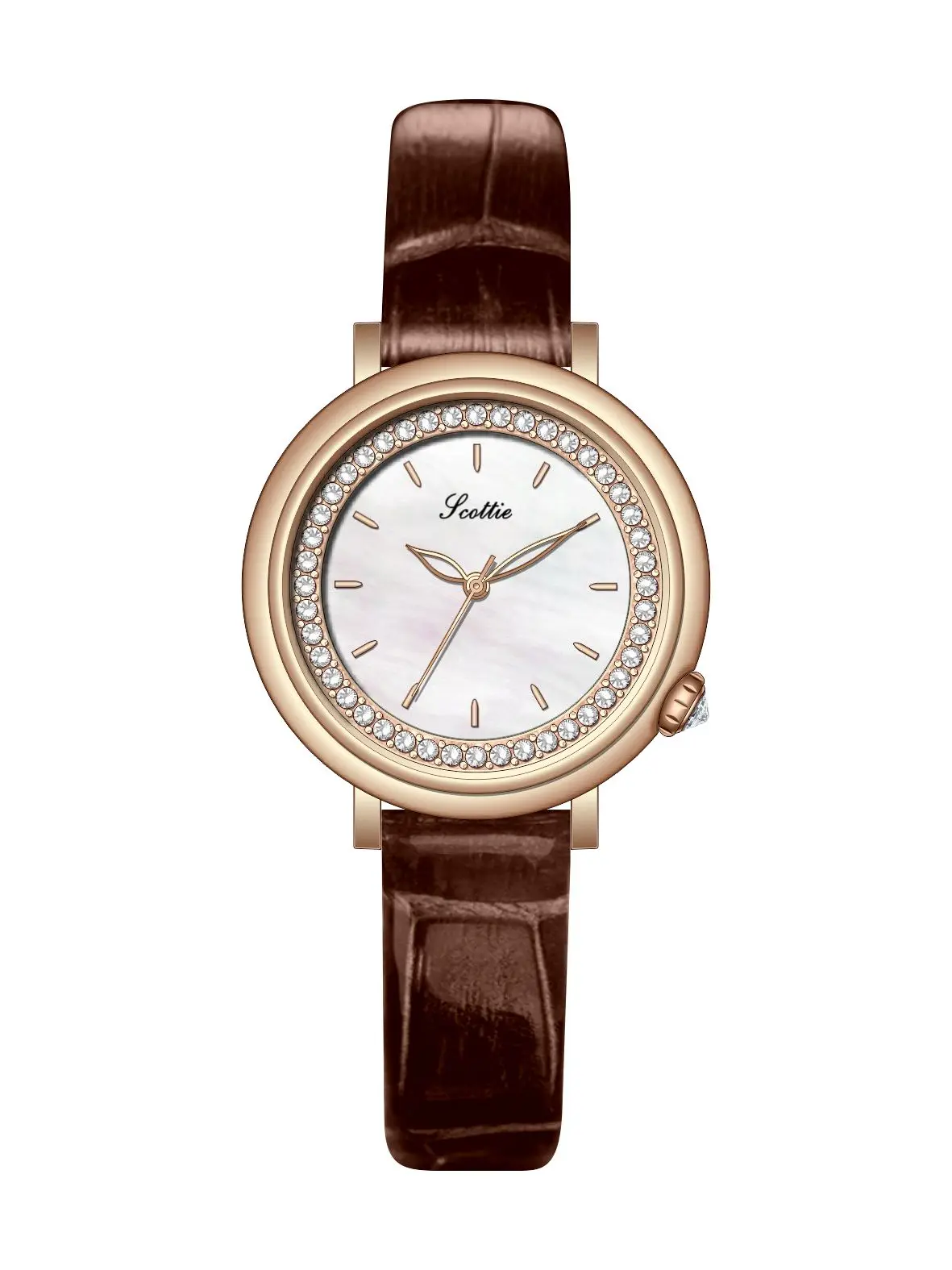 Reloj Original de lujo para mujer, pulsera de cuarzo con correa de acero y cuero, resistente al agua, con diamantes pequeños, a la moda, H Montre F