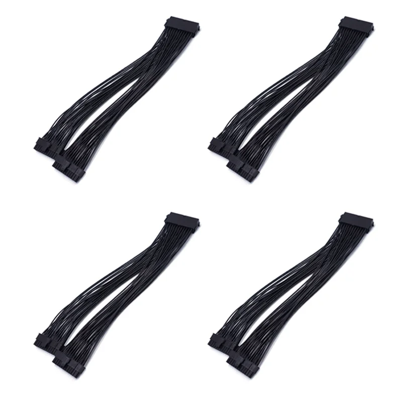 Portable 4X ATX 24Pin 1 To 2 Port Power Supply Extension Cable PSU Male To Female Splitter 24PIN Extension Cable