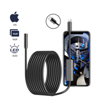 HD Wired Industrial Endoscope Camera Direct Connect with IPhone Ipad Pipe Inspection Borescope 8MM Lens 8 LED IP68 Waterproof