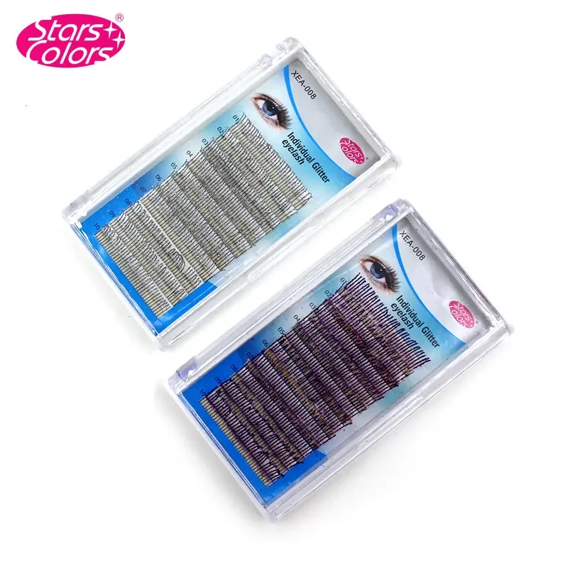 

Purple Silver Color Glitter Shimmer Diamond Eyelash Extensions Professional Eyelash Glitter for Enhanced Eye Makeup