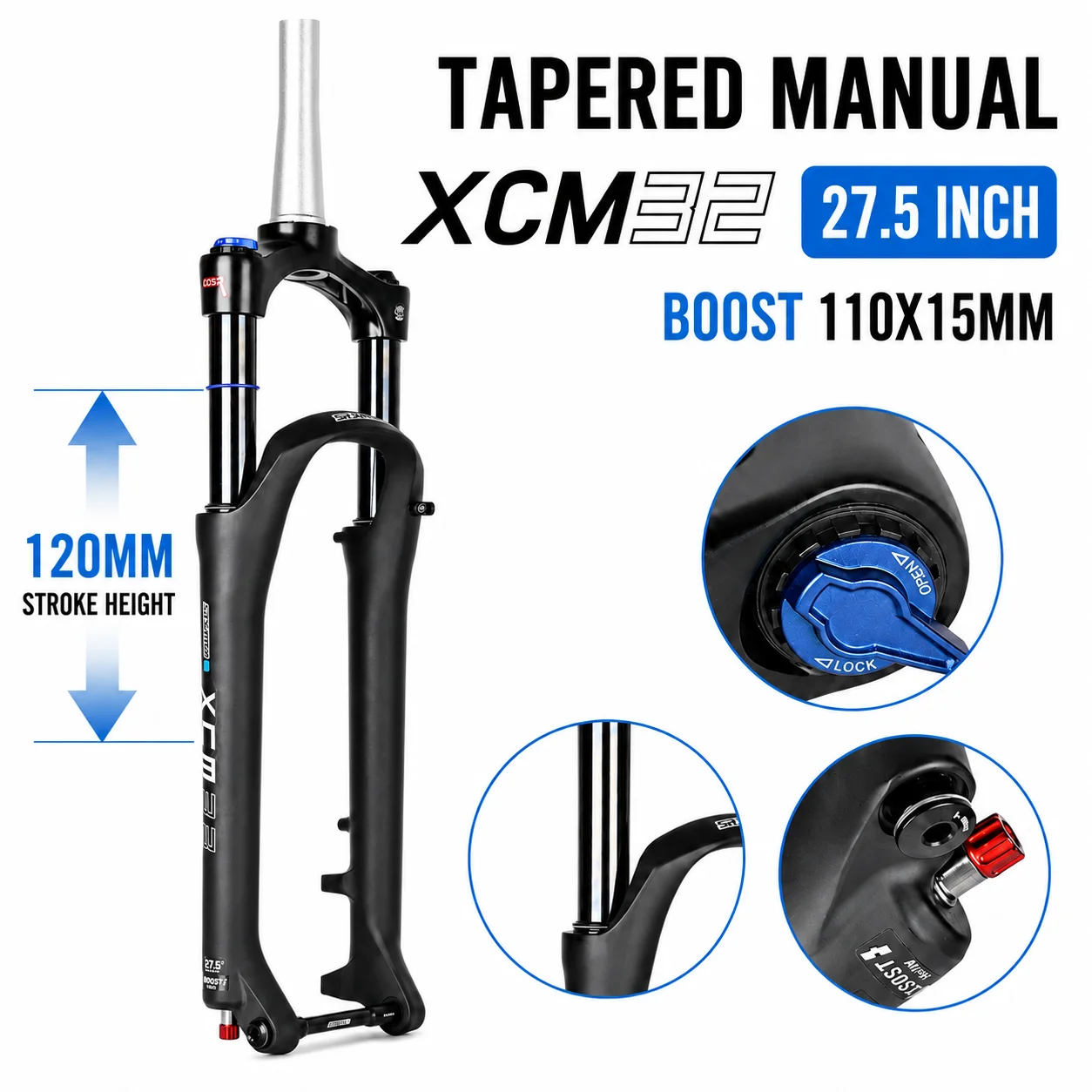 SR SUNTOUR XCR Mountain Bike Suspension Fork 120mm Travel QR
