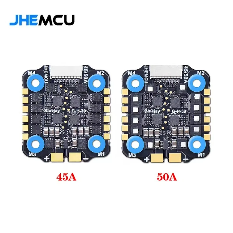 JHEMCU EM45A / 50A 4 em 1 ESC 2-6S Lipo com firmware Blue Jay pode ser atualizado ao firmware BLHELI_S 20x20mm para peças de drone RC FPV