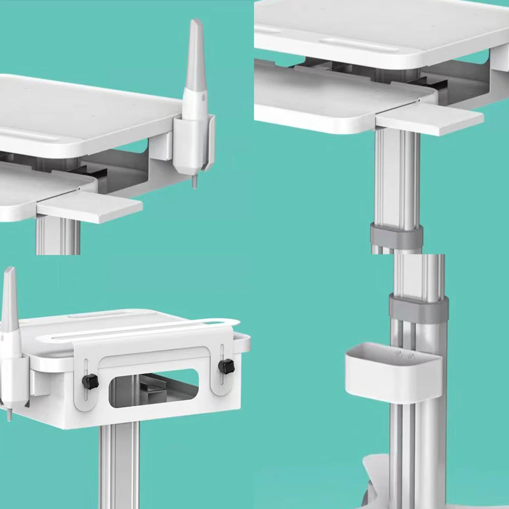3D Dental Intraoral Scanner Trolley, ABS Aluminum 48x85x50cm Mobile Medical Cart, Stable Hospital Equipment Clinic Cart