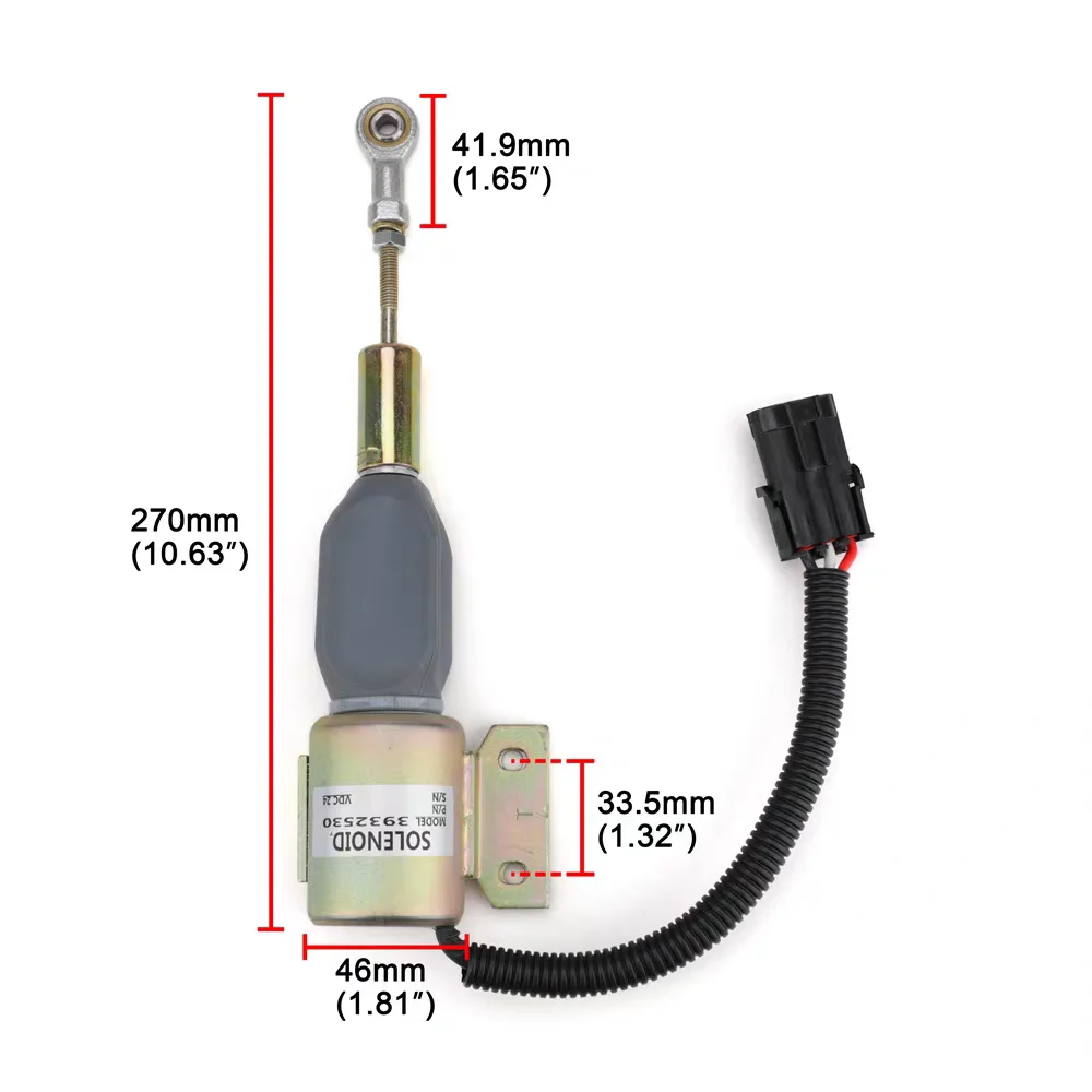 3932530 3932529 R220-5 210-3 Flameout Solenoid Valve Fuel Stop Valve Excavator Parts