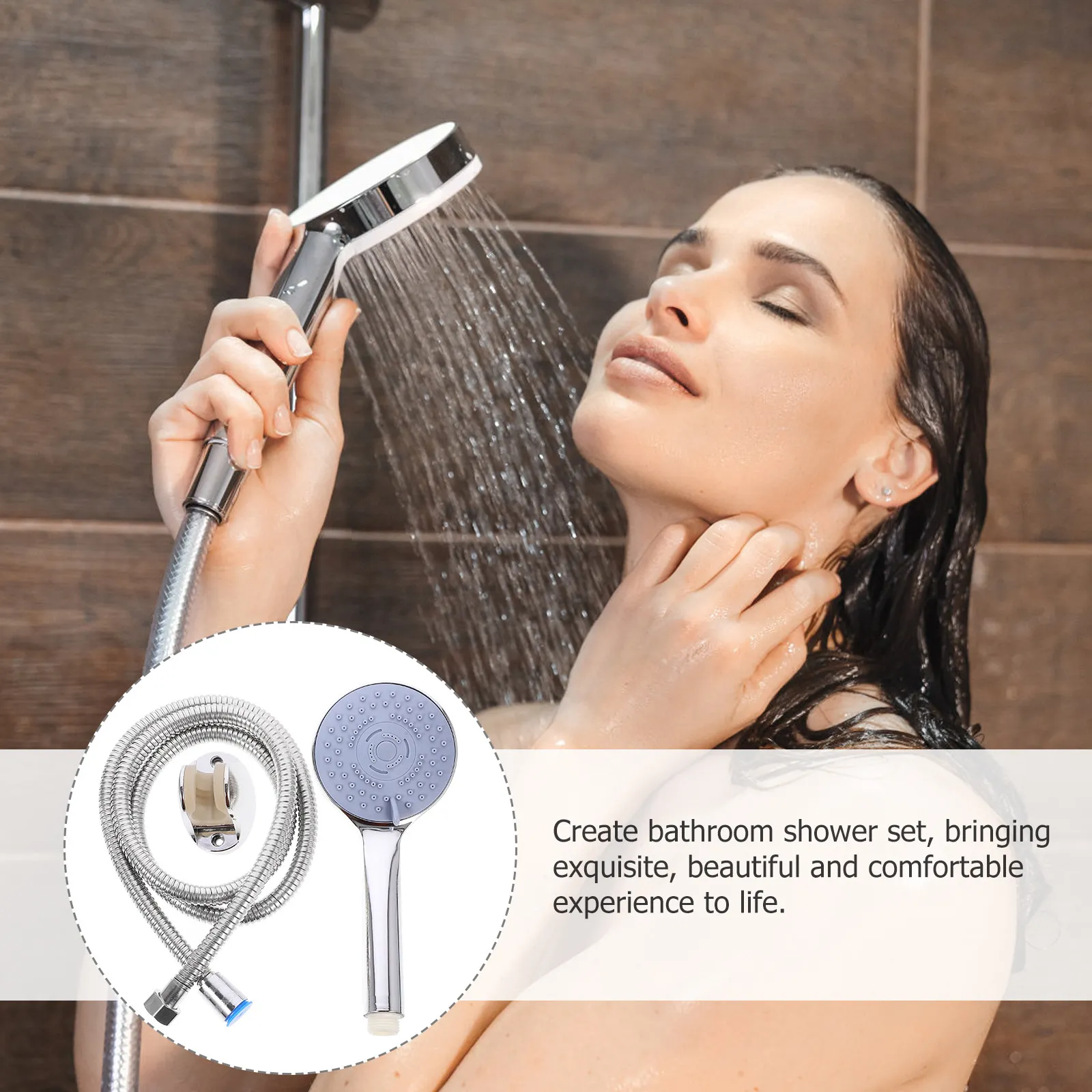 Shower Set Sink Faucet Head Hose Kit Nozzle Stainless Steel Practical Drop Resistant Spray Bathroom Adjustable H