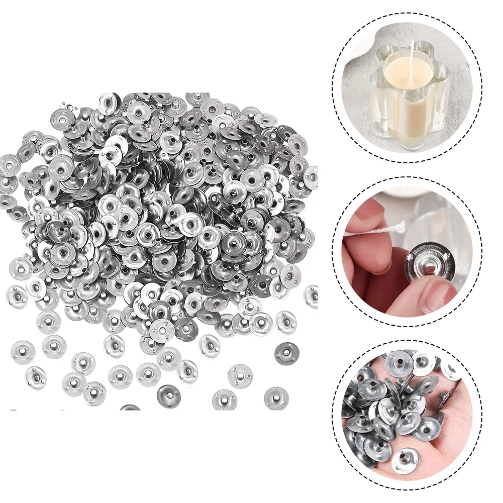 Candle Wicks Sustainer Tabs 500Pcs Iron Stand Candle Making Supplies Candle DIY Home Crafts Supplies For Home Decorations