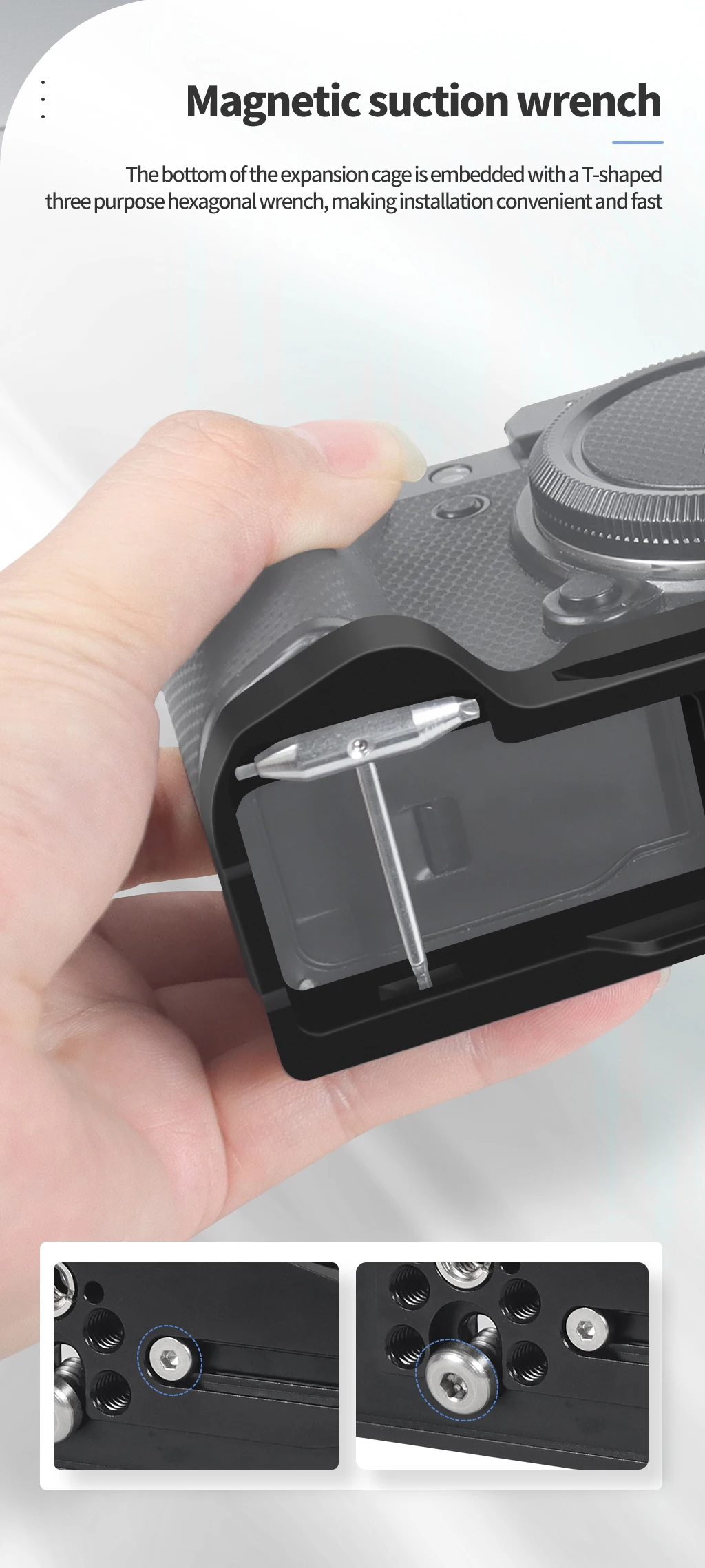 Xt5 schnell verschluss l platte halterung für fujifilm X-T5 kamera stativ arca-typ halter 1/4 kalt schuh horizontal vertikal handgriff – Detail 12