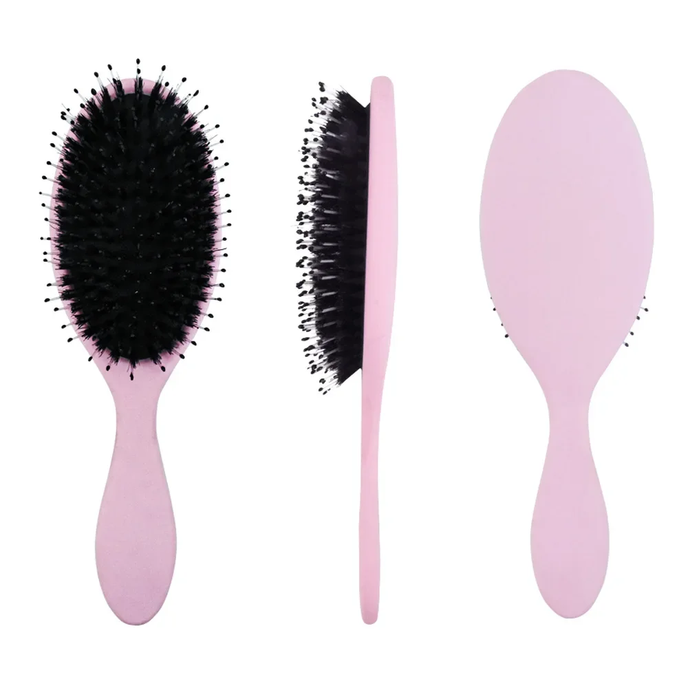 Matte Finish Boar Bristle Hair Brush Nylon Teeth Hair Extension Brush for Women Cushion Brush Hair Styling Smoothing Detangling