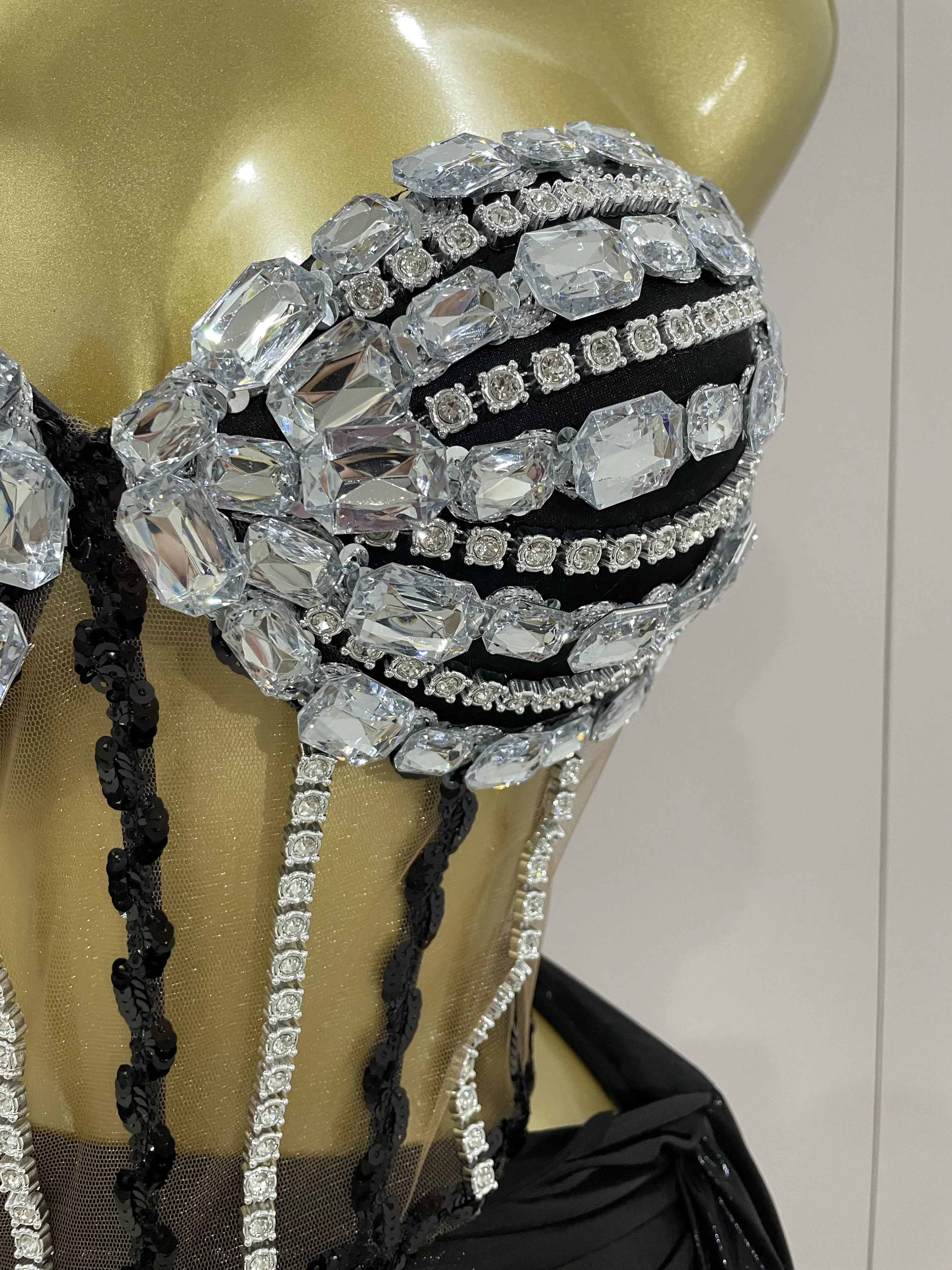 مثير الساطع حجر الراين الترتر 2 قطعة مجموعة تنورة علوية 2025 المرأة المشاهير مساء حفلة مرحلة ملهى ليلي أداء زي #6