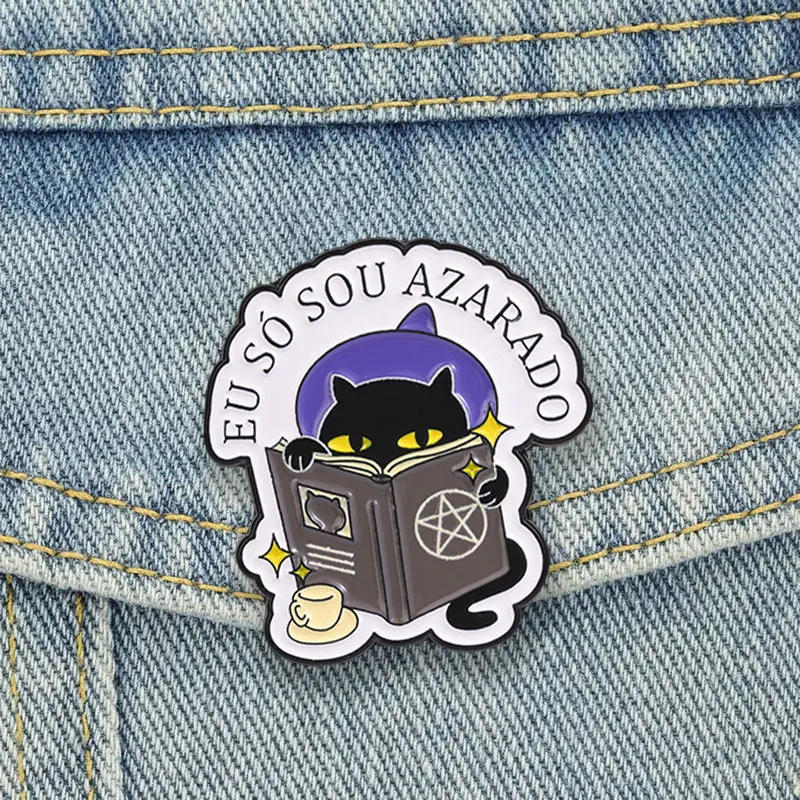 Lustige Cartoon-Slogan-Emaille-Abzeichen, Frosch, schwarze Katze, Zitat-Pins, humorvolle Büro- und Wissenschafts-Metallbroschen, Geschenk für Freunde – Detail 2