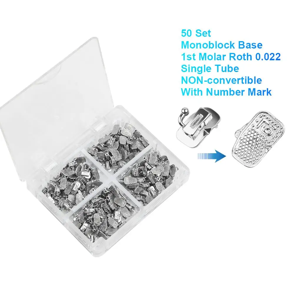 

Enhance Your Smile with Orthodontic Bondable Buccal Tubes 200pcs - Roth 022 Monoblock Base for Precise Alignment