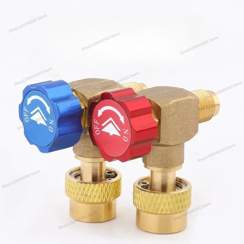 For Right Angle Safety Valve 90 Degree Copper Air Conditioner R22/32/410 Liquid Filling Adapter