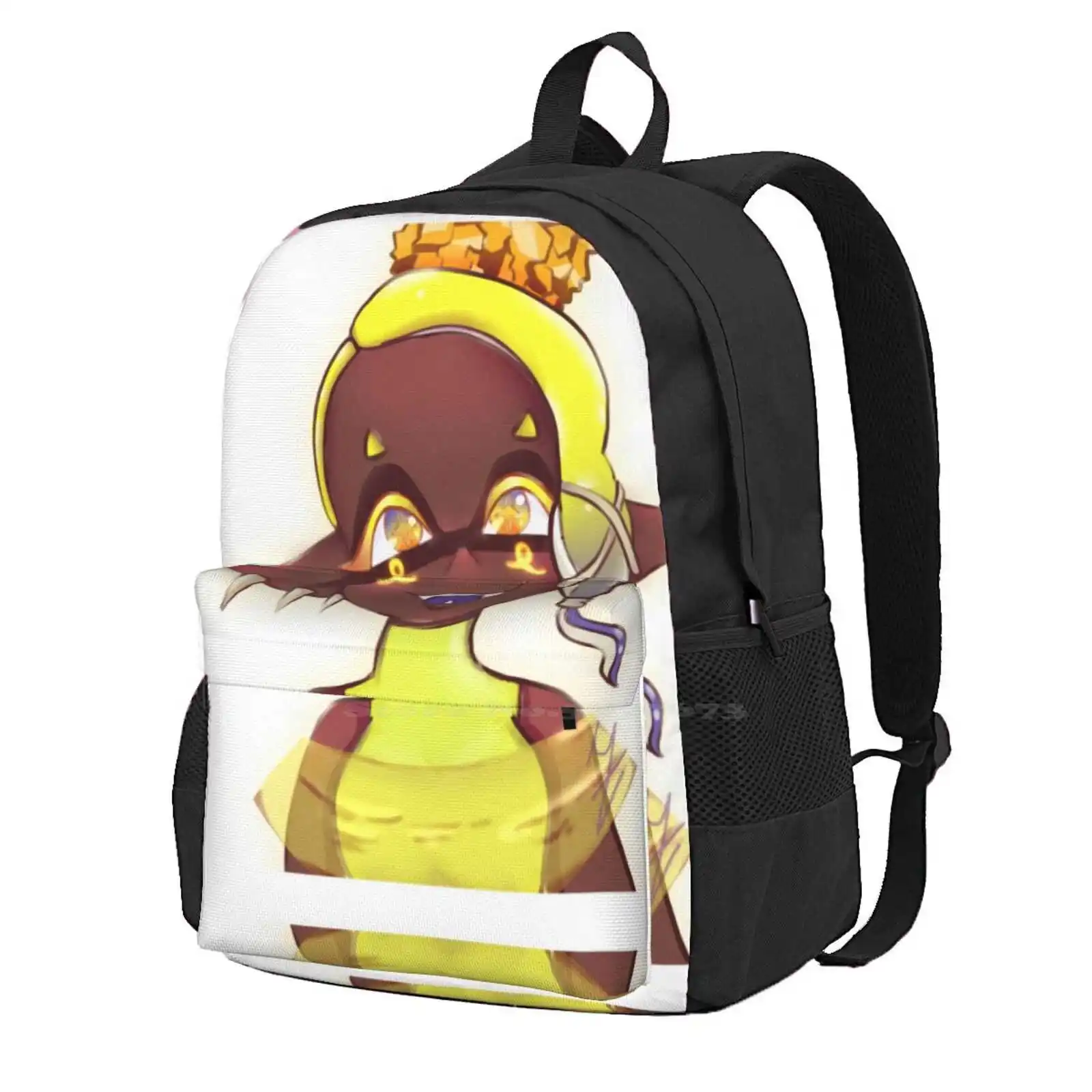 Frye Smiling New Arrivals Unisex Bags Student Bag Backpack Splatoon 2 Fanart Yellow Frye Splatoon 3