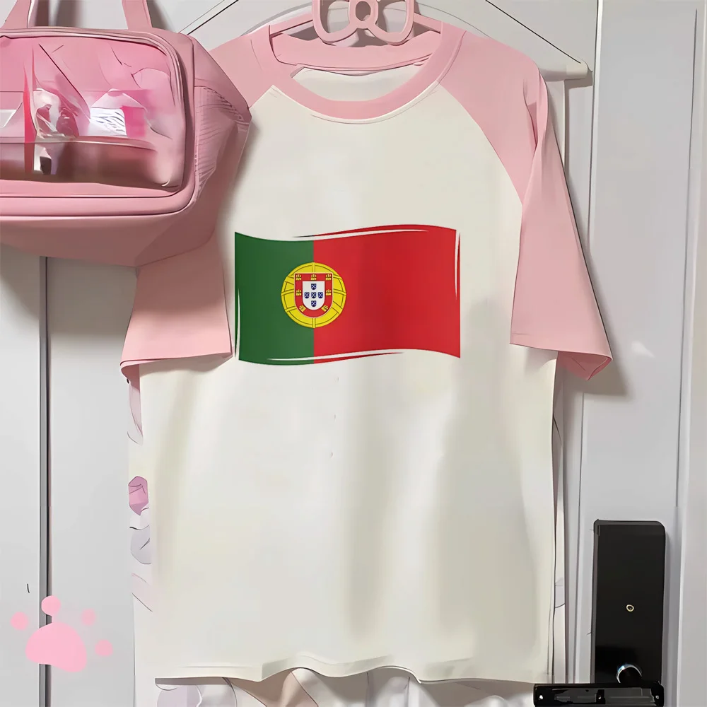 Portugal Tee women athleisure Y2K crew neck t shirt girl y2k manga clothing