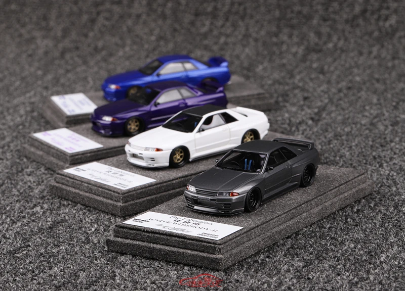 Zonzo Studio 1:64 hadiah mainan mobil statis logam Resin edisi terbatas simulasi JDM GTR R32 Skyline aktif