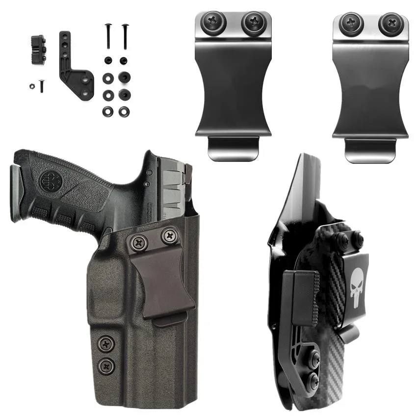 Kydex Internal Holster For Beretta APX Full Size 9mm .40 magazine Mag holder Charger Port Metal Clip Flap Claw Skull