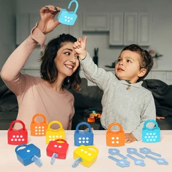 Early Education Pairing with Numbers Letters Unlocking Games Keys Fine Movements Children's Training Baby's Abilities Puzzle Toy