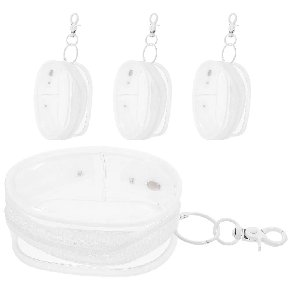 

4 Pcs with Baby Walking Clear Figure Display Bag Keychain Pouch Pendant Pvc Blind Bags Case