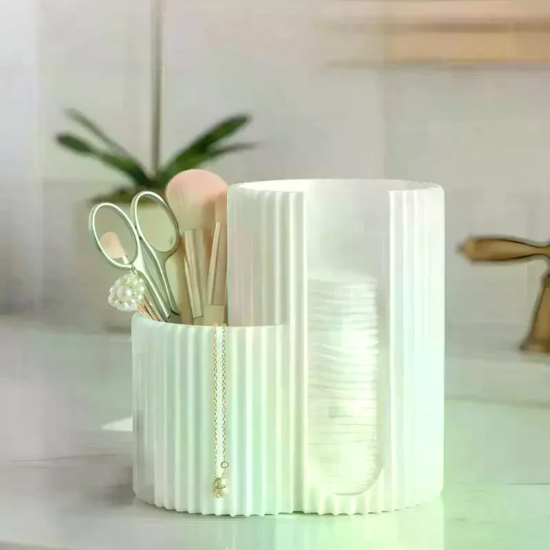 Cotton Swabs Storage Box Makeup Round Pad Holder Desktop Organizer Make Up Sponges Container Nail Art Tools Makeup Supplies