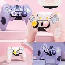 Cute Star Wings Silicone Skin Cover Gamepad Sticker Soft Case For Sony Dualsense 5 PS5 Controller Thumb Stick Grip Cap Protector