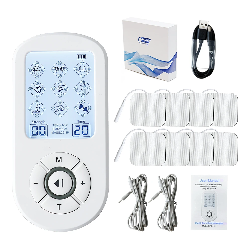 

Professional Electrode Stimulation Shock Physiotherapy TENS Pulse Back Neck Shoulder Joint Massage Relax Rechargeable Massager