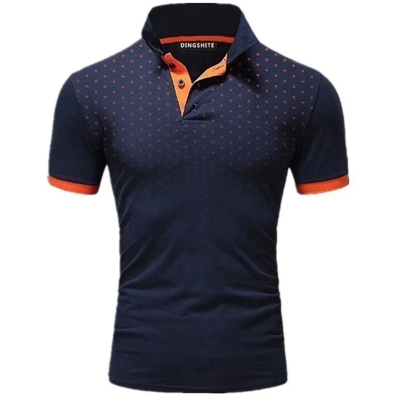 Summer Men's Short Sleeve Polka Dot Print Short Sleeve T-Shirt Men's Casual T-Shirt Top