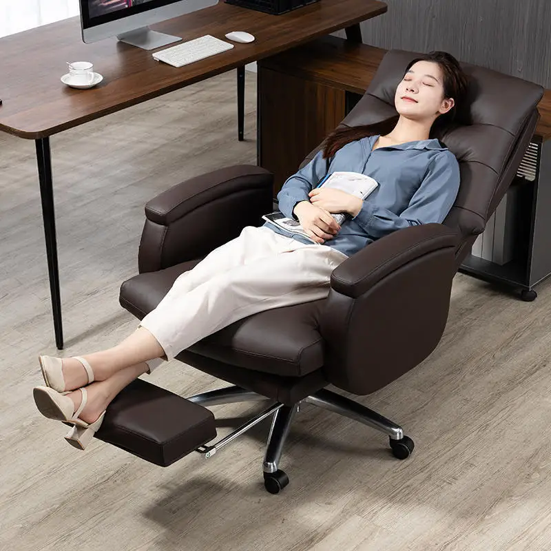 Computer home boss chair leather business comfort sedentary office reclining massage executive chair backrest chair
