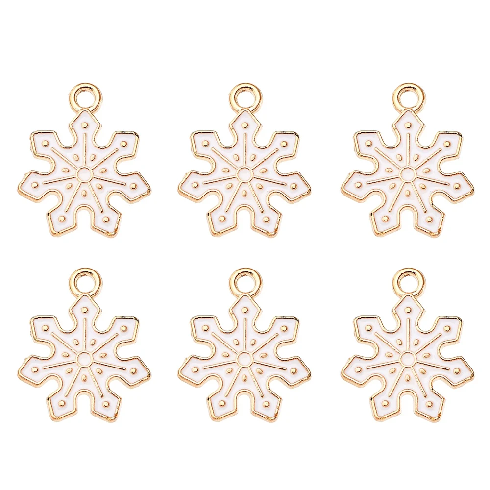 10 Stück Metall Zink legierung Mix Größen Schneeflocken Strass Charms für DIY Schmuck Herstellung Armband Ohrringe Zubehör Weihnachten Anhänger – Detail 14