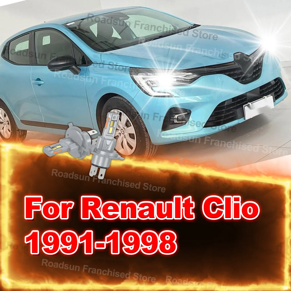 

2Pcs Hi/Lo Beam Headlights 180W 30000LM Plug&Play For Renault Clio 1991-1998