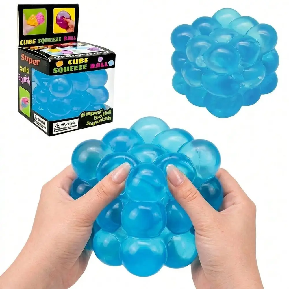 

3D Maltose Cube Squeeze Ball Soft Pinch Release Sensory Fidget Toy For Kids 2 MultiUse Bath Toy Outdoor Play,Christmas Stocking