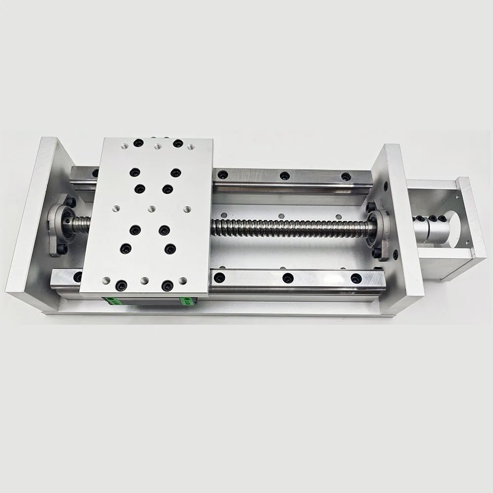 ZBX150 200mm CNC Linear Stage Motion Actuator X/Y/Z Axis Cross Sliding Table Double Linear Slide Rail Guide 1605 Ballscrew