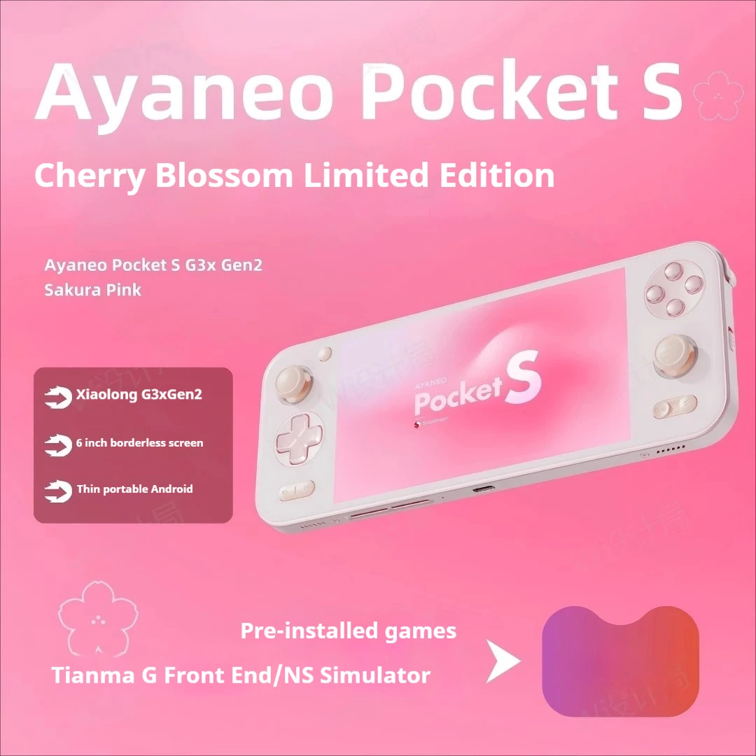 Ayaneo Pocket S G3xgen2 Handheld Gaming Console Snapdragon 6-Inch Borderless Screen 2k Mirror Screen Game Console Custom Gifts