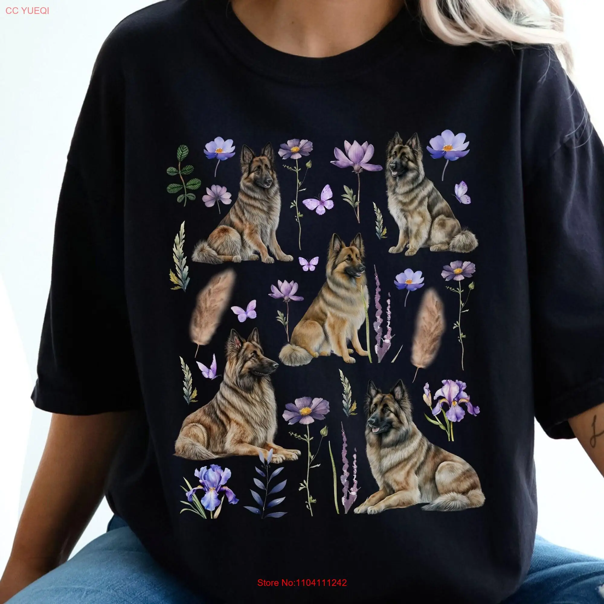 Belgian Tervuren shirt T s Wildflower Mom Mama  long or short sleeves