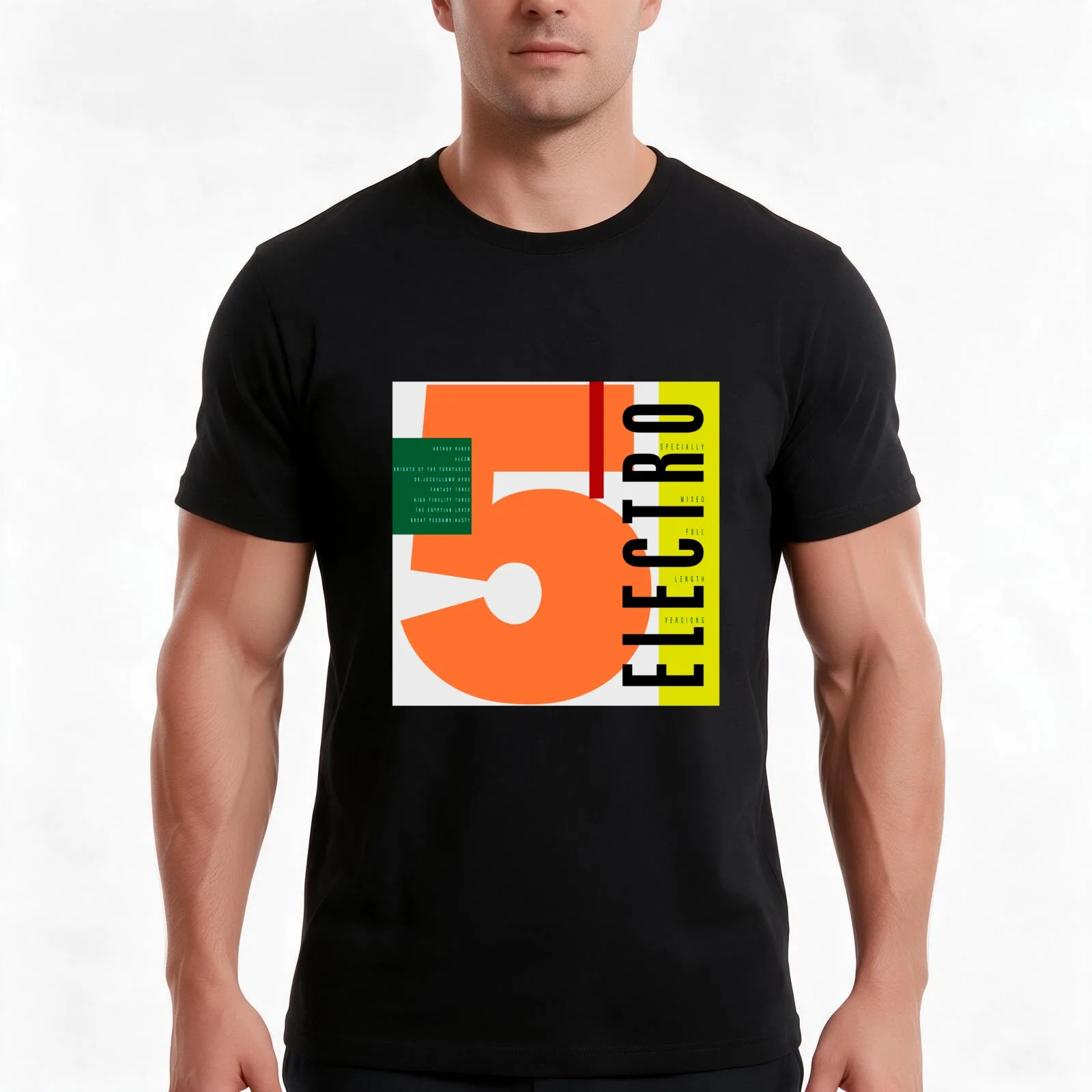 Electro 5 T-Shirt, Summer Casual Cotton Tee, Oversized Streetwear Tops, Vintage Graphic Print, Loose Fit Short Sleeve